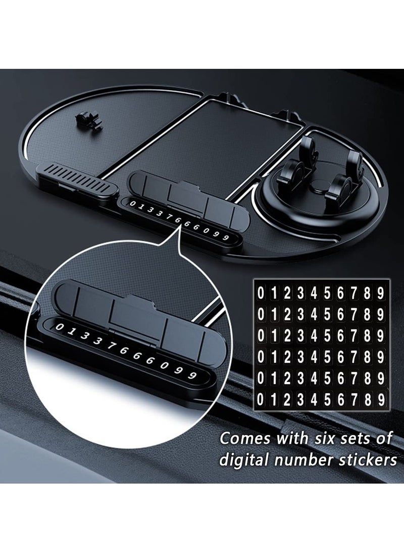 SYOSI Car Dashboard Anti Skid Mat, 6 in 1 Anti Skid Car Dashboard Sticky Pad with Phone Holder, Car Air Fresheners, Sunglasses Holder, Charger Holder, Phone Number Plate - Image 5