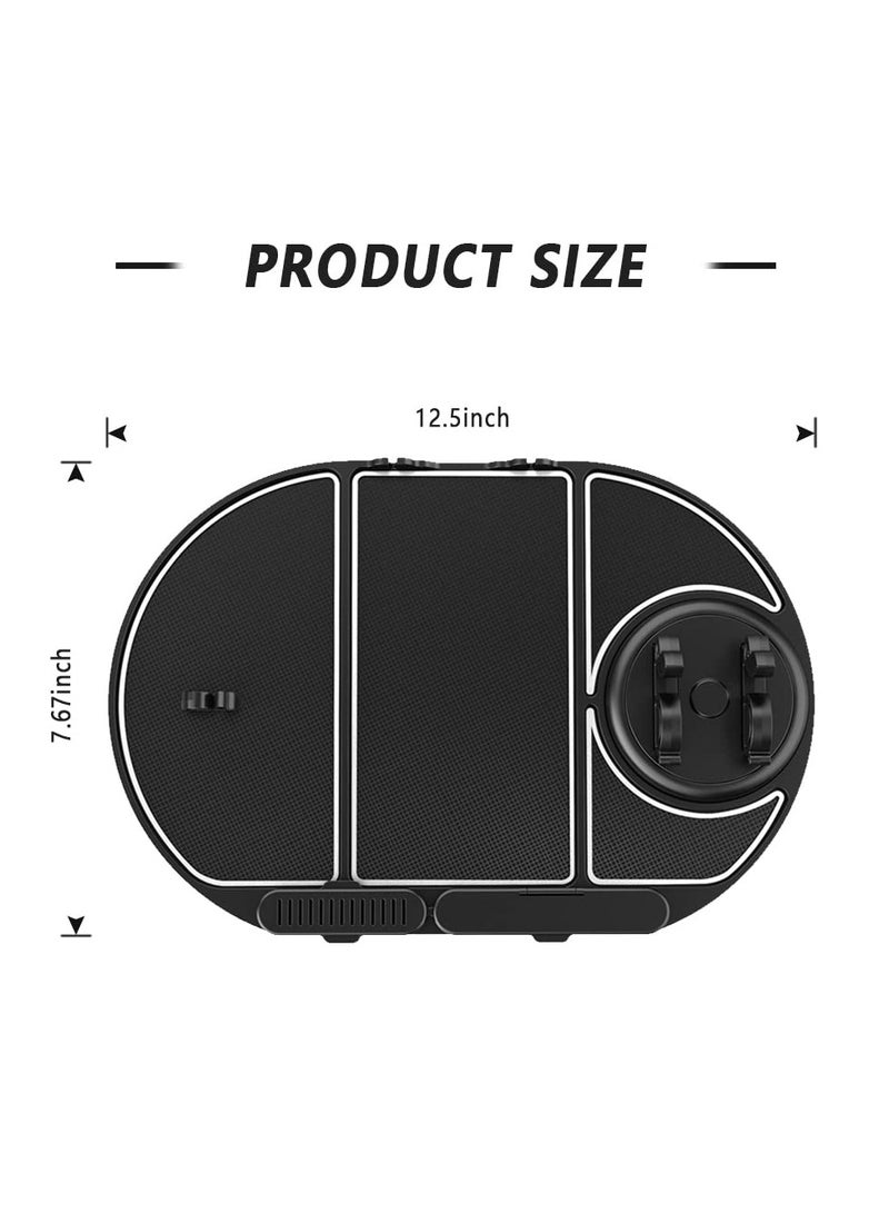 SYOSI Car Dashboard Anti Skid Mat, 6 in 1 Anti Skid Car Dashboard Sticky Pad with Phone Holder, Car Air Fresheners, Sunglasses Holder, Charger Holder, Phone Number Plate - Image 2