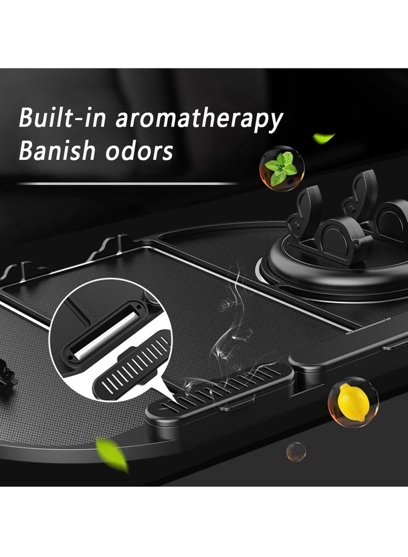 SYOSI Car Dashboard Anti Skid Mat, 6 in 1 Anti Skid Car Dashboard Sticky Pad with Phone Holder, Car Air Fresheners, Sunglasses Holder, Charger Holder, Phone Number Plate - Image 4