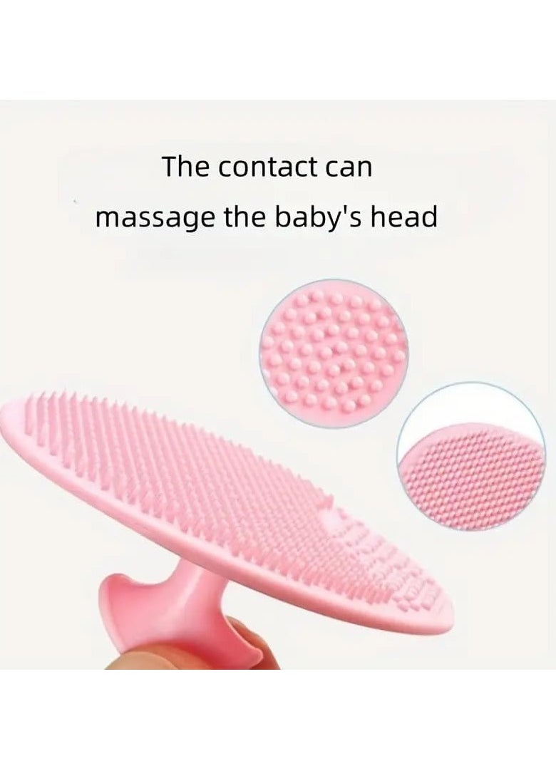Bebiland - 2 Pack Baby Silicone Bath Brush, Baby Cradle Cap Brush, The Baby Essential for Dry Skin Cradle Cap and Eczema (Pink/Blue) - Image 1