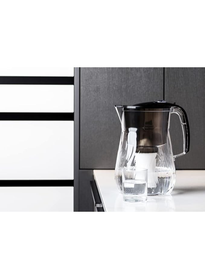 Aquaphor AQUAPHOR Orleans Water Filter Jug 4.2L Black | Reduces Limescale, Chlorine & Impurities | Includes 1x A5 Mg Cartridge (350L) | Premium Glass-Effect Pitcher with Added Magnesium  - Image 2
