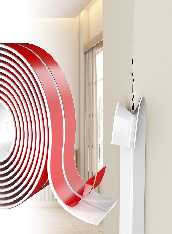 Nayotaa Wall Corner Protector Self-Adhesive Flexible - Durable Rubber, Furniture Edge Guard, Easy to Install, White, Prevents Wall Damage, Ideal for Home or Office Use - Image 1