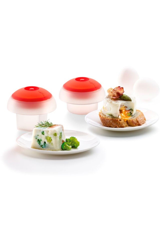 Lekue Set Of 2 Microwave Ovo Transparent -Red - Image 2