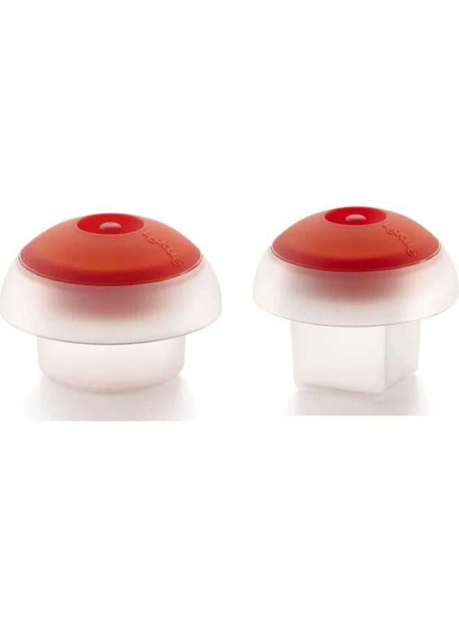 Lekue Set Of 2 Microwave Ovo Transparent -Red - Image 1