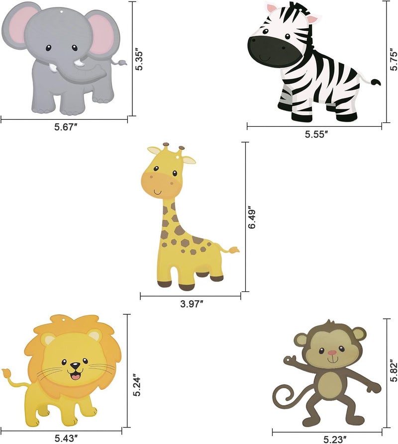 Konsait Jungle Animal Hanging Swirl Decoration30Pack Safari Theme Zoo Swirls Animals Birthday Party Spirals Home Ceiling Wall Decor for Woodland Farm Baby Shower Favor Supplies Decor - Image 3