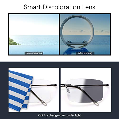 MIRYEA Photochromic Progressive Multifocal Computer Reading Glasses Anti UV Sun Readers - Image 5