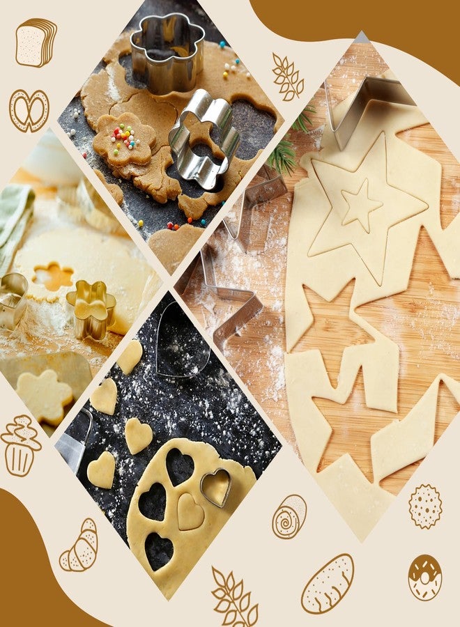 Ninsula Cookie Cutters 20P, Stainless Steel Cookie Cutters Variety Pack, Heart, Flower, Round, Star Shapes Clay Molds for Baking, Art Crafting or Party Decorations - Image 4