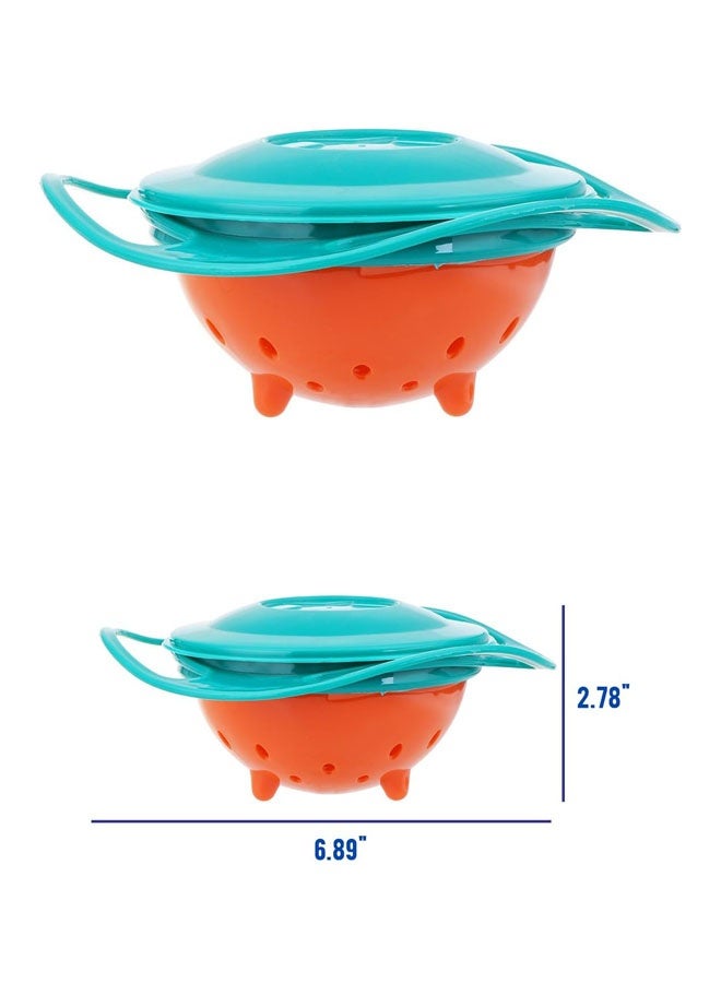 360-Degree Rotation Universal Gyro Bowl Revolutionary Spill Proof Gyroscopic Bowl for Kids(Green/Yellow) - Image 2
