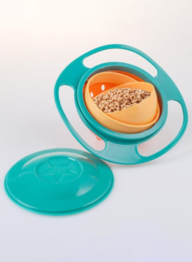 360-Degree Rotation Universal Gyro Bowl Revolutionary Spill Proof Gyroscopic Bowl for Kids(Green/Yellow) - Image 4