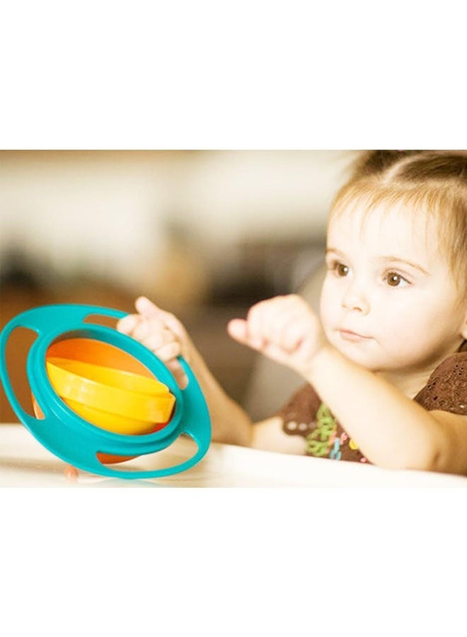 360-Degree Rotation Universal Gyro Bowl Revolutionary Spill Proof Gyroscopic Bowl for Kids(Green/Yellow) - Image 5
