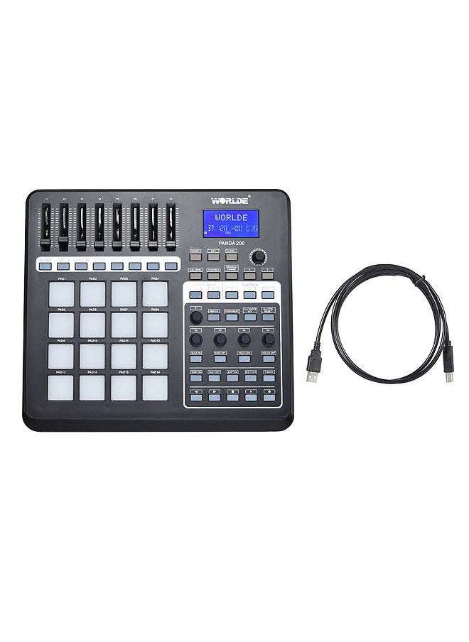 PANDA200 Portable USB MIDI Pad Controller 16 Drum Pads with USB Cable