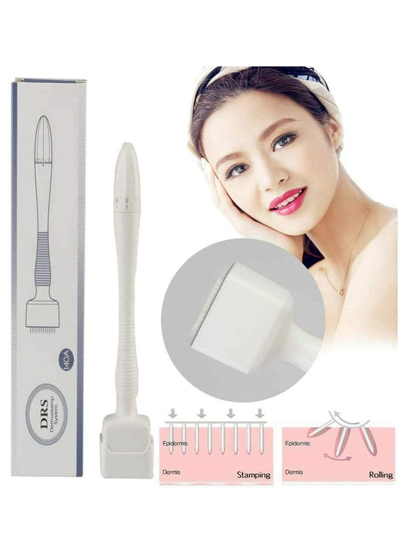 Prime Derma Stamp Dermastamp 140 Tips Adjustable Titanium Microneedle Stamper Auto Derma Pen Dermapen Professional Microneedling Real Individual Micro Needles Dermabrasion For Face Body Hair Beard Growth - Image 2