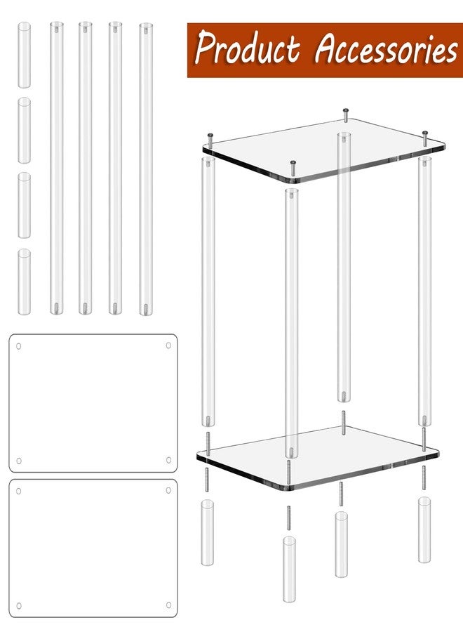 Cutora 2-Tier Acrylic Small Side Table End Table Bedside Table Square Nightstand for Coffee Tea Drinking Living Room Saving Space Bedroom Bathroom Furniture 15.7'' L x 11.8'' W x 20'' H - Image 5