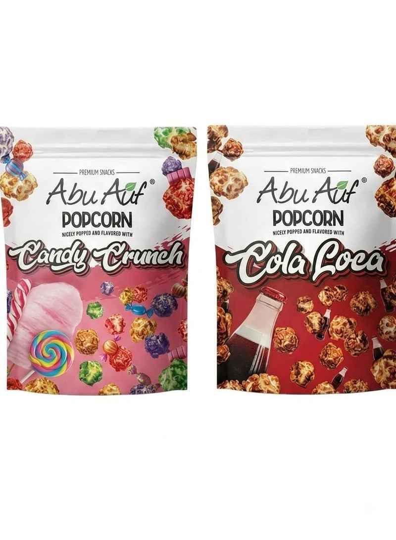Abu Auf Candy Popcorn (80g) & Cola Loca Popcorn (80g) - Image 1