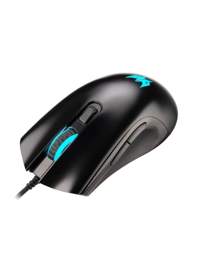 أيسر فأرة الألعاب Acer Predator Cestus 333، قابلة للتعديل حتى 16000 نقطة في البوصة، سلكية، 6 أزرار قابلة للبرمجة، إضاءة شعار RGB، أسود - Image 1