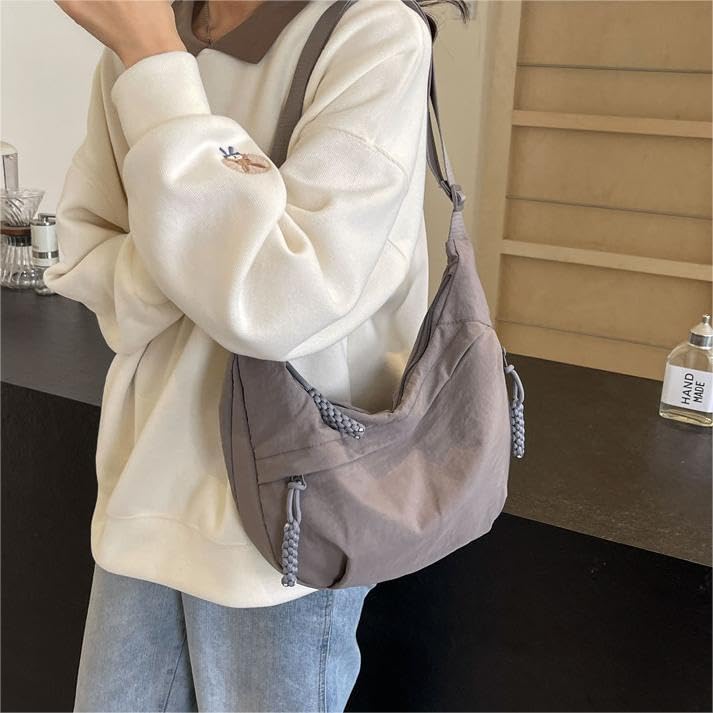 EMGILL Nylon Crescent Crossbody Bag for Women Shoulder Tote Handbag Casual Sling Bag Dumpling Purse Bag for Outdoor Travel - Image 1
