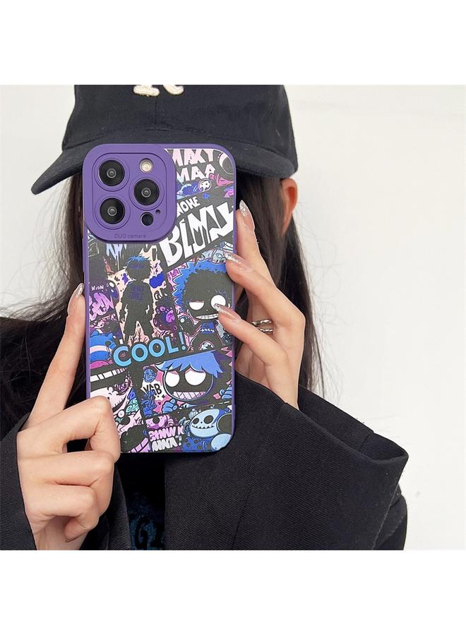 اس-توب جراب لهاتف iPhone 14 Plus من مادة TPU السائلة برسومات عيون الملاك المصورة - Image 3