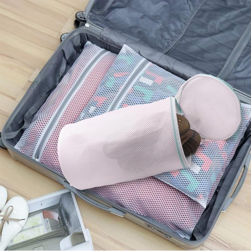 Kimmama كيس غسيل الأحذية من كيماما، أكياس غسيل الأحذية، كيس حماية غسيل الأحذية الرياضية، شبكة ساندويتش، أبيض، كبير، 2 - Image 4