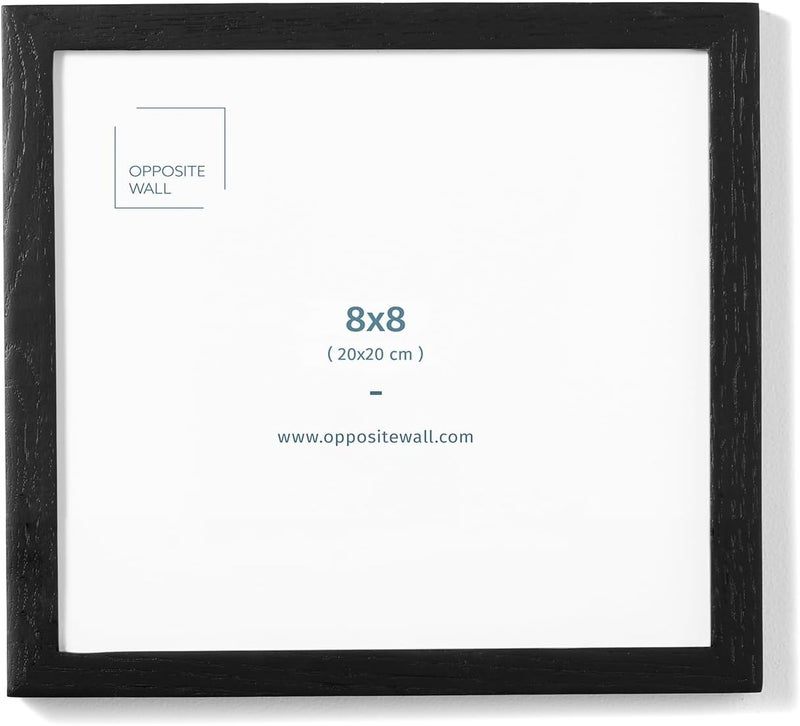 Opposite Wall - 8x8 in - Black Solid Oak Wood Picture Frame - Lightweight, Versatile & Shatterproof - Wall Hanging Poster or Photo Frame - Wall Decor for Office, Gallery & Home - Image 1