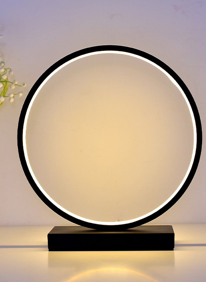 Onelight - ONELIGHT 3 Color Adjustable Table Lamp, Touch Control Table Lamp with Circular Design, Flicker-Free Bedside Light for Bedroom, Living Room, and Office Black - Image 1