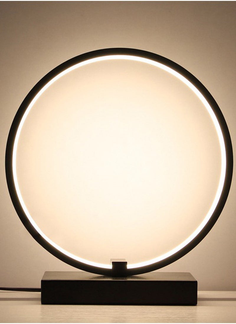 Onelight - ONELIGHT 3 Color Adjustable Table Lamp, Touch Control Table Lamp with Circular Design, Flicker-Free Bedside Light for Bedroom, Living Room, and Office Black - Image 1