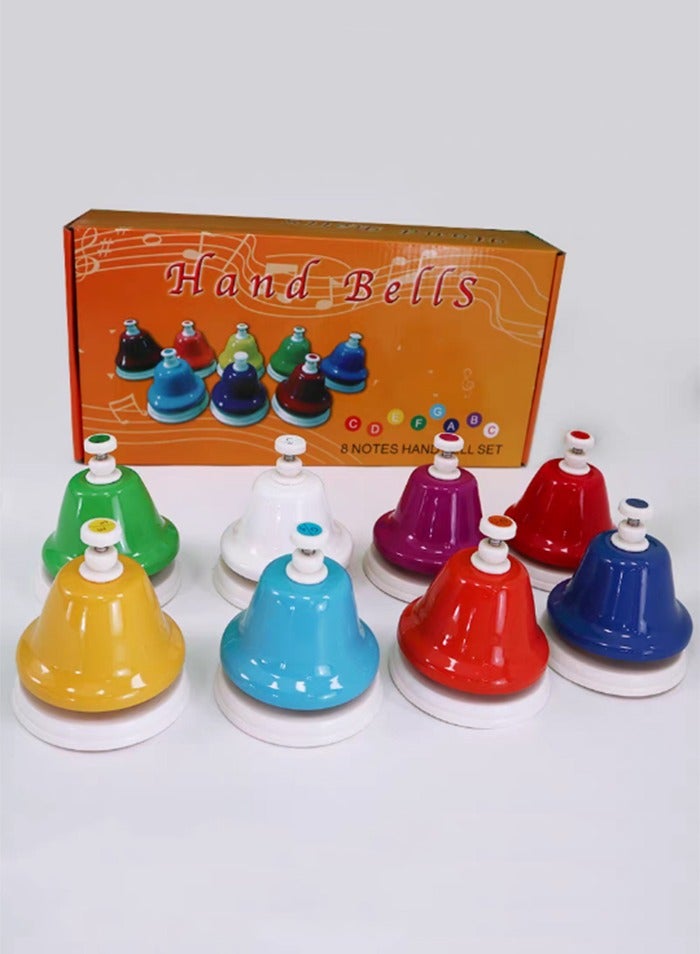 Mike Music Desk Bells, Rainbow Diatonic Hand Bells for Kids, Toddler Preschool Musical Learning Toys, Musical Instrument Early Education for Family&Classrooms, Boys & Girls Birthday Gift for 3-Year-Old and Over - Image 1