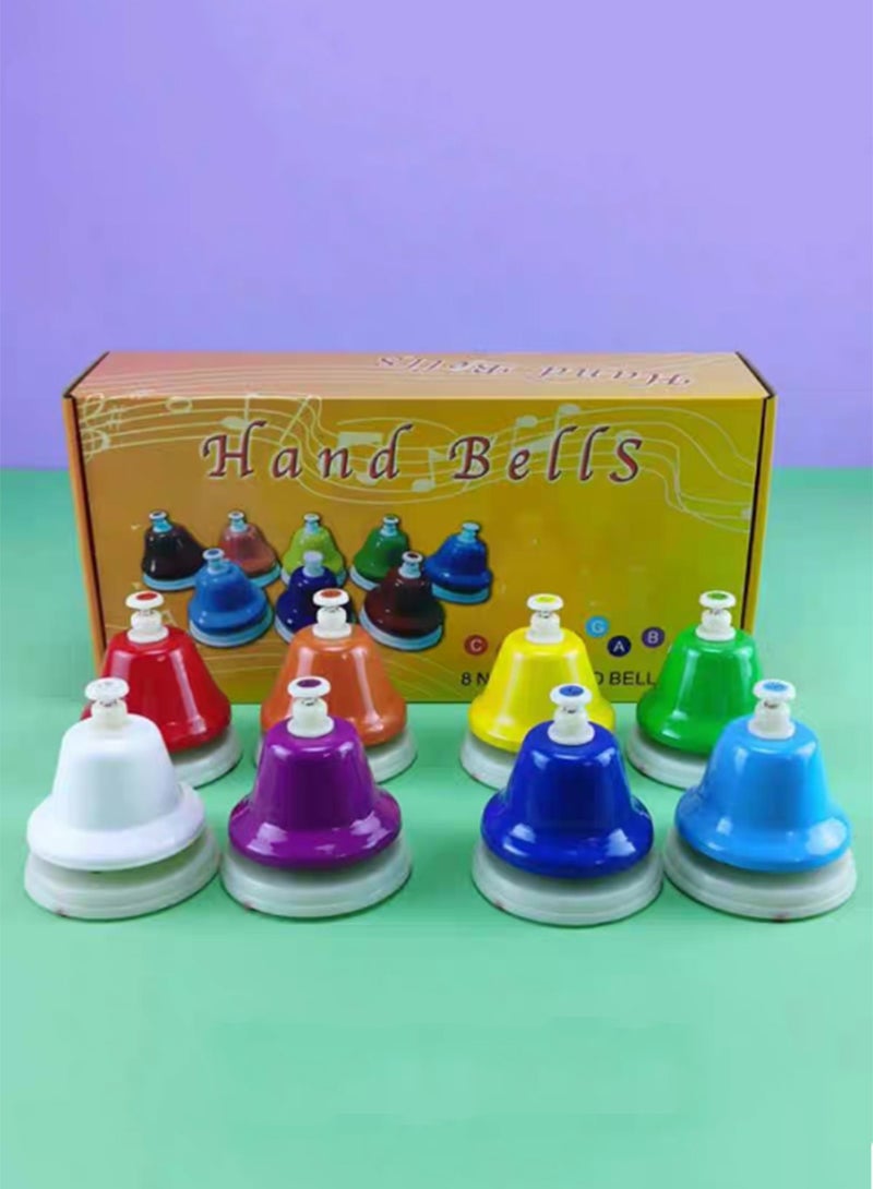 Mike Music Desk Bells, Rainbow Diatonic Hand Bells for Kids, Toddler Preschool Musical Learning Toys, Musical Instrument Early Education for Family&Classrooms, Boys & Girls Birthday Gift for 3-Year-Old and Over - Image 3