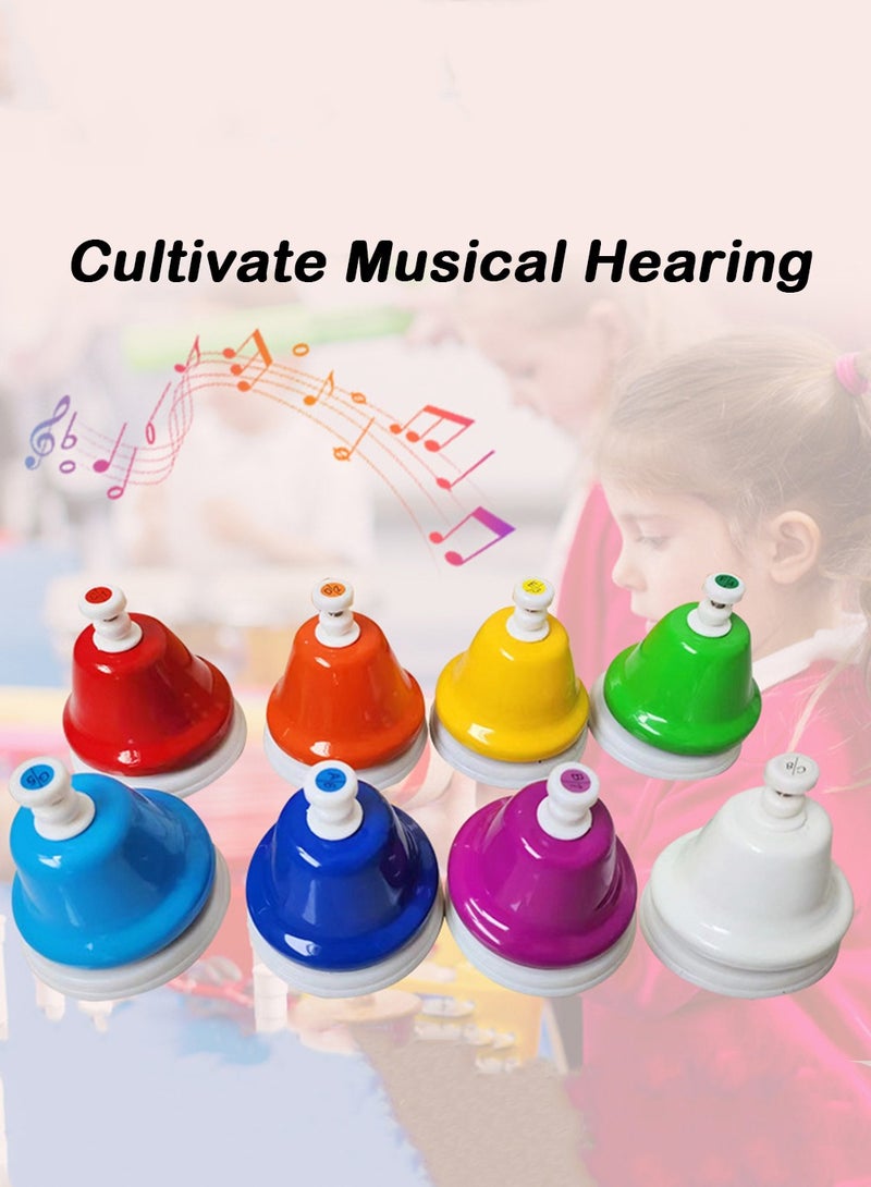 Mike Music Desk Bells, Rainbow Diatonic Hand Bells for Kids, Toddler Preschool Musical Learning Toys, Musical Instrument Early Education for Family&Classrooms, Boys & Girls Birthday Gift for 3-Year-Old and Over - Image 2