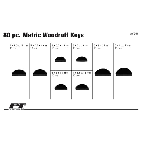 Performance Tool W5341 80pc Woodruff Key Assortment Metric - Image 2