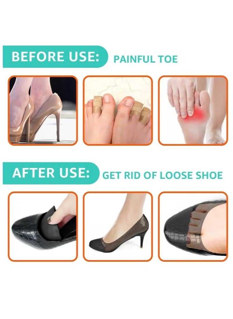 4 أزواج من حشوات الأحذية، وسادة أصابع القدم لجعل الأحذية أكثر ملاءمة، إسفنج الذاكرة لتقليل حجم الحذاء، للأحذية ذات الكعب العالي والأحذية الرسمية والأحذية الكاجوال والأحذية المسطحة - Image 4