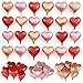 Golray 24pcs Heart Foil Balloons Love Red Pink Gold Rose 18 Inch Mylar Balloon for Valentine Day Decorations Backdrop Balloons Wall Romantic Night Proposal Wedding Anniversary Valentine Party Decor - Image 3