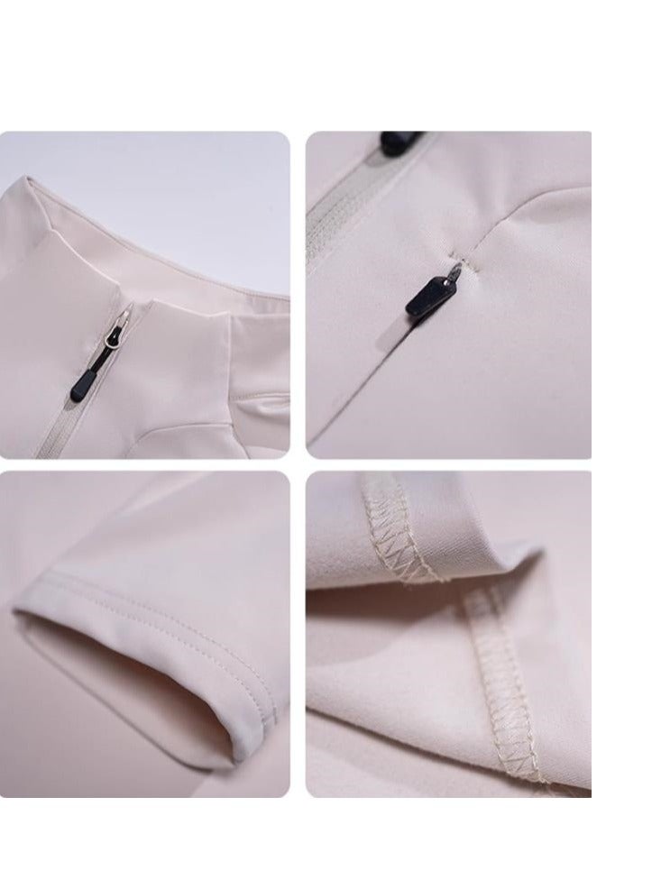 Men's Half Zipper Comfortable Long Sleeve Bottom Shirt Interior - Image 4
