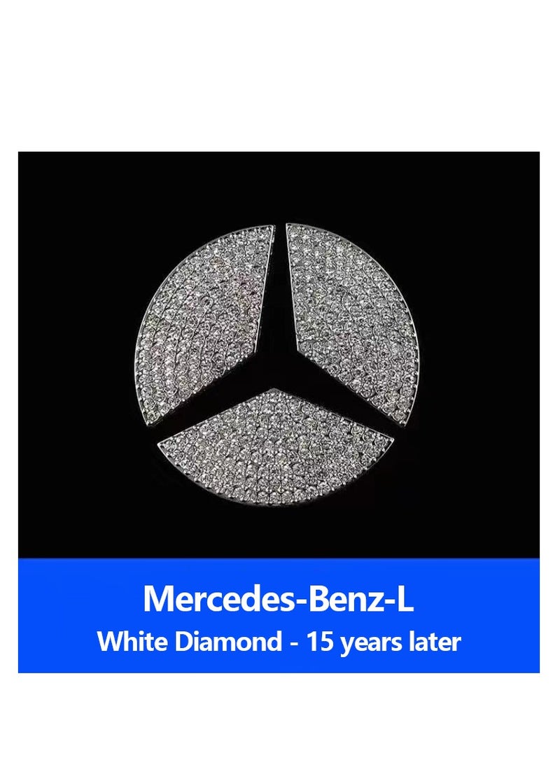 SYOSI - Mercedes Benz Shiny Steering Wheel Logo Sticker, DIY Diamond Crystal Glitter Steering Wheel Badge Accessories Badge Interior Decoration Fit 15 Years Later Mercedes Benz Series - Image 1