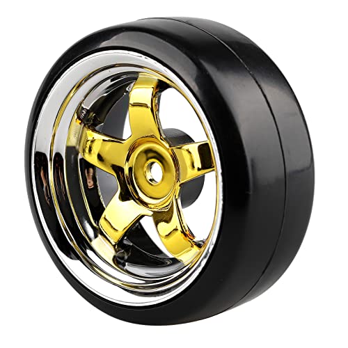 Shaluoman جنط شالوومان 5-spoke 12mm مع إطارات بلاستيكية صلبة لسيارة RC 1:10 درفت ذهبية - Image 4