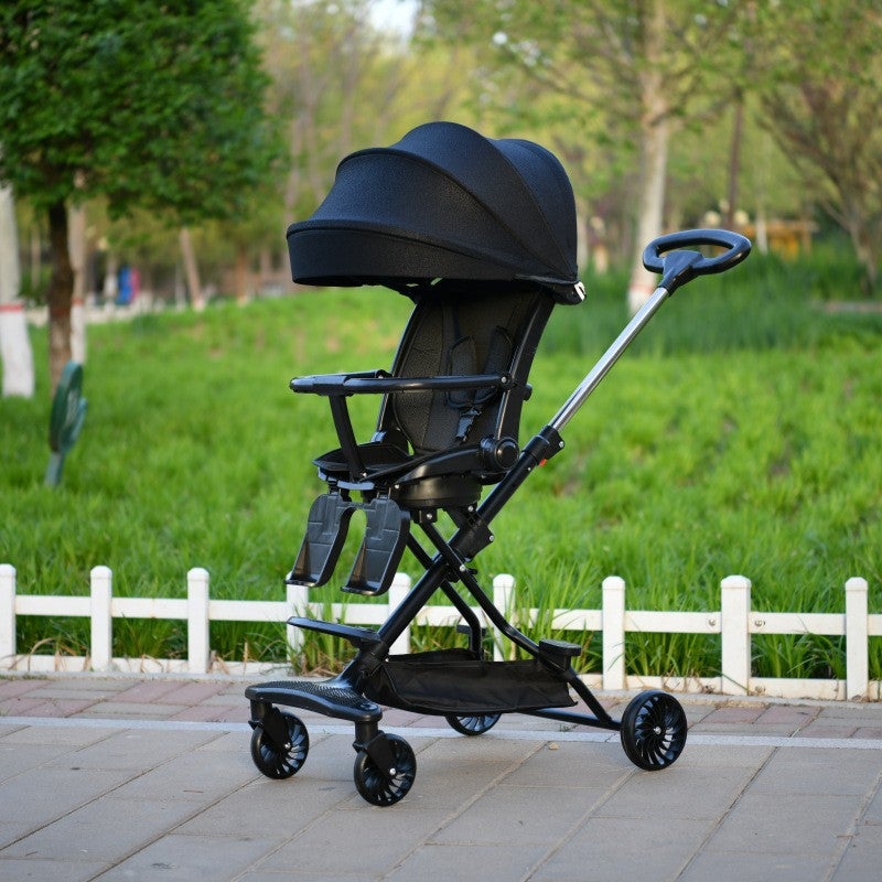 JIA SHUO Convenient Lightweight Folding Baby Stroller with High View and Reclining Seat - Upgraded One-Touch Rotating Folding - Image 1