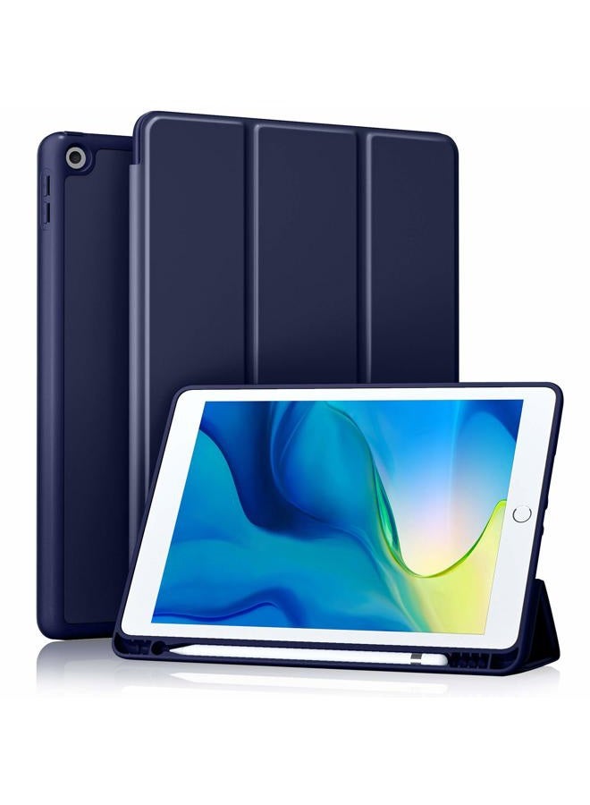 Akkerds Case Compatible with iPad 10.2 2020 iPad 8th Gen/2019 iPad 7th Gen with Pencil Holder Protective Case with Soft TPU Back Auto Sleep/Wake Cover Compatible for iPad 8th/7th Gen Navy - Image 1