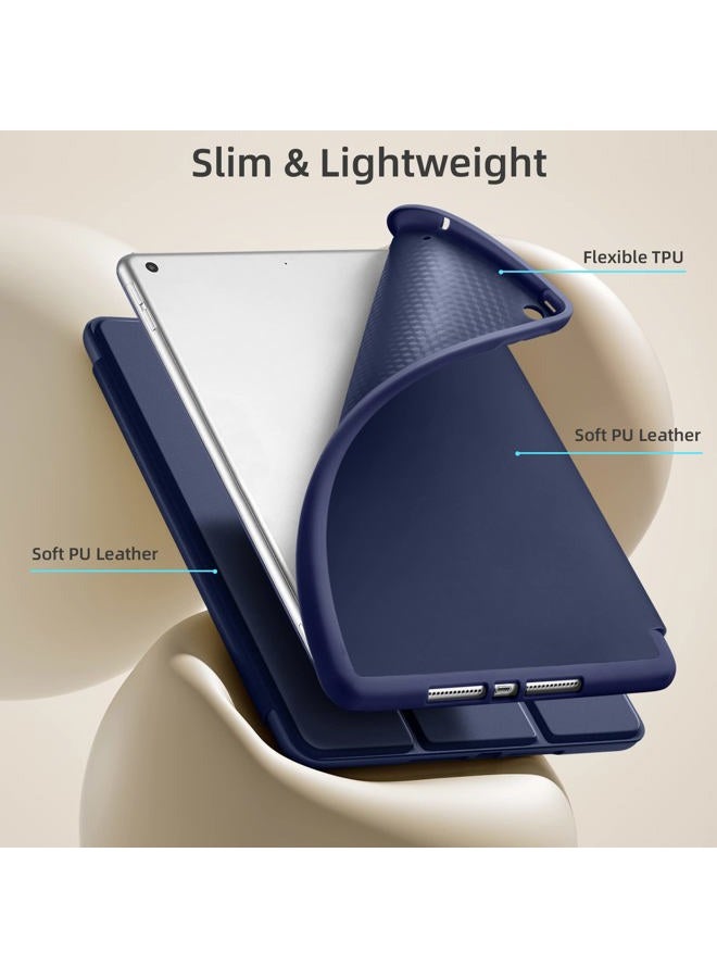 Akkerds Case Compatible with iPad 10.2 2020 iPad 8th Gen/2019 iPad 7th Gen with Pencil Holder Protective Case with Soft TPU Back Auto Sleep/Wake Cover Compatible for iPad 8th/7th Gen Navy - Image 5