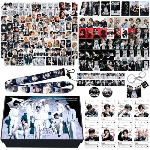 KPOPBP Giant Album Gift box, 55 PCS Photocards Set, KPOP Cards, Lanyards, Stickers, Keychain, Gift for SKZ Boys and Girls - Image 1