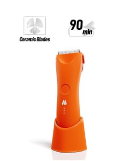 Meridian The Trimmer Plus - Body Hair Manscaping Trimmer, Adjustable Guard, USB C Charging, Flash Light, Travel Lock, Charging Dock, Bikini Trimmer, Mens Body Hair Trimmer Blaze  - Image 1
