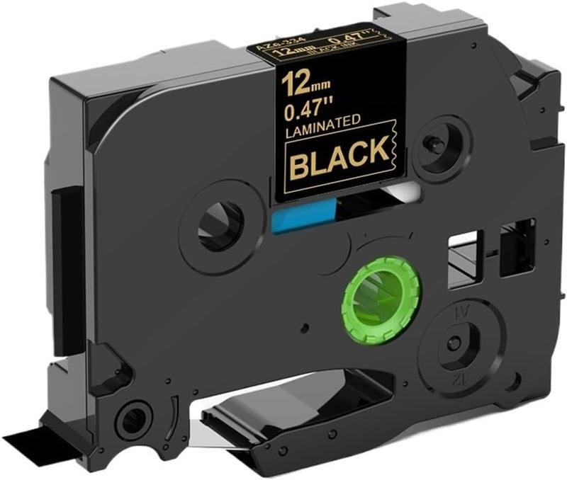شريط ملصق مقوى أبيض بعرض 18 مم، متوافق مع PT-H100 و PTD600 (أسود على أبيض) - Image 4