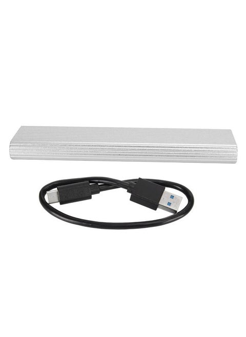M.2 NGFF Portable SSD Portable Metal Mobile Hard Drive USB3.1 Type-C High Speed Mobile Hard Drive Silver 2TB