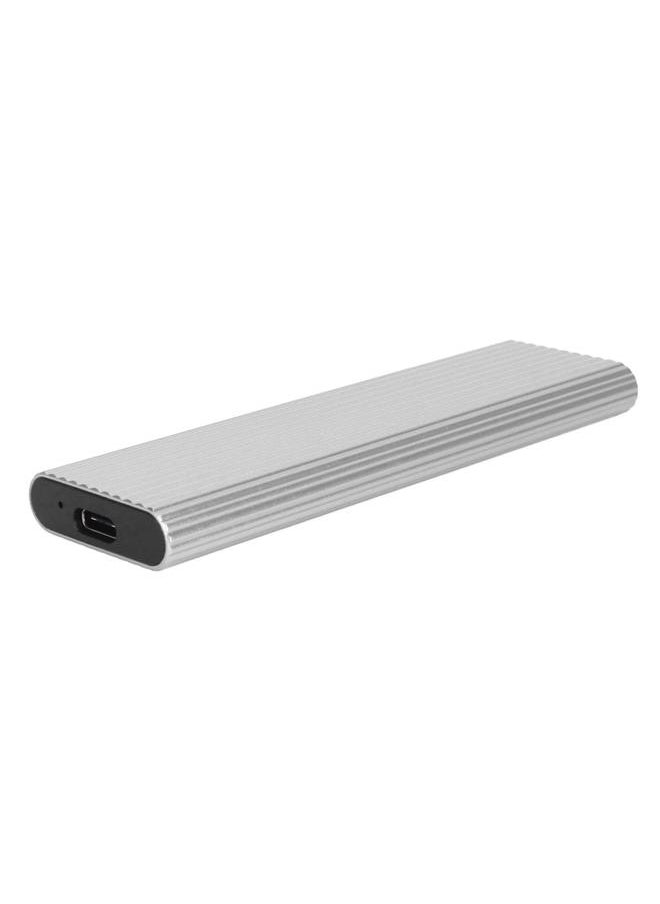 M.2 NGFF Portable SSD Portable Metal Mobile Hard Drive USB3.1 Type-C High Speed Mobile Hard Drive Silver 2TB