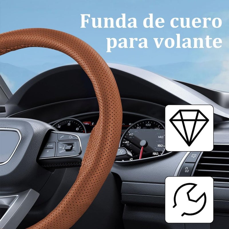 PACLVIO Genuine Leather Steering Wheel Cover - Image 5