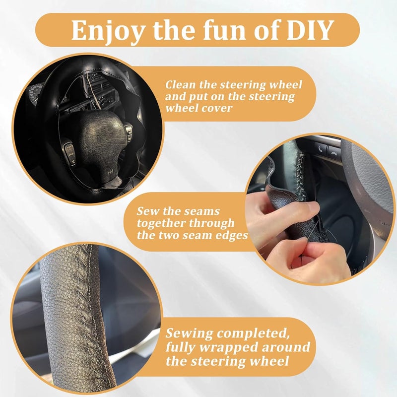 PACLVIO Genuine Leather Steering Wheel Cover - Image 4