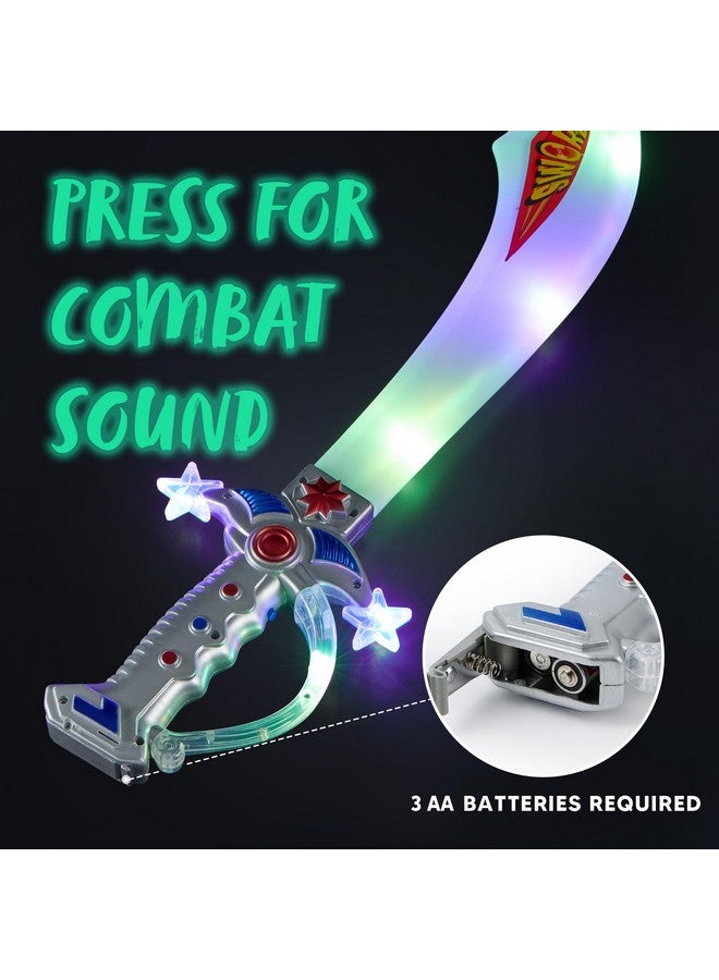 JOYIN سيوف القراصنة المتلألئة JOYIN 2 ديلوكس بطول 19.5" مع أضواء LED وأصوات تصادم مفعلة بالحركة للعب الواقعي، حفلة الهالوين، من سبوكتيكولار كرييشنز - Image 3