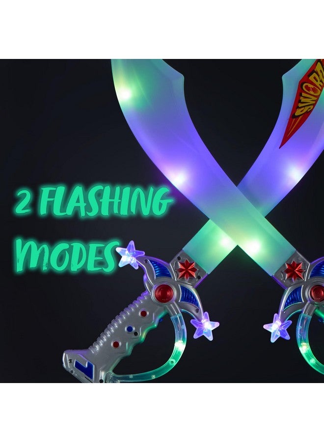 JOYIN سيوف القراصنة المتلألئة JOYIN 2 ديلوكس بطول 19.5" مع أضواء LED وأصوات تصادم مفعلة بالحركة للعب الواقعي، حفلة الهالوين، من سبوكتيكولار كرييشنز - Image 5