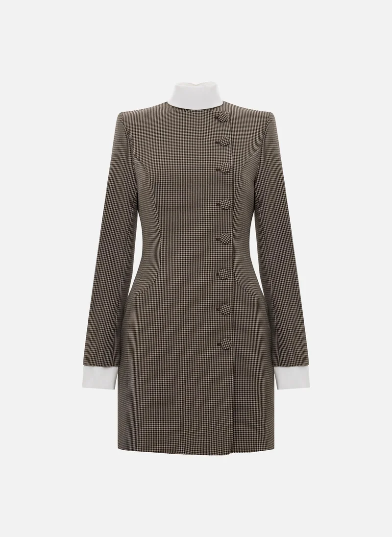 Lichi  Mini checked dress with contrasting details for Women | Best Price UAE