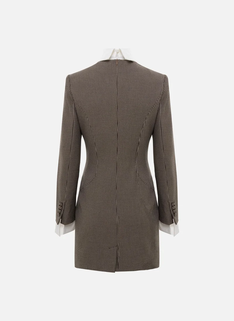 Lichi  Mini checked dress with contrasting details for Women | Best Price UAE