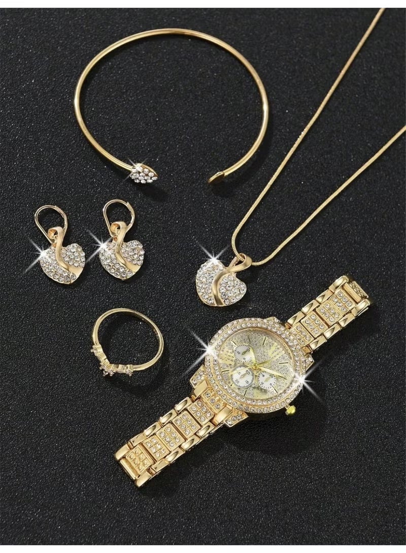 GIFT 6 Pcs Luxury Women’S Quartz Watch & Bracelet Set - Image 1