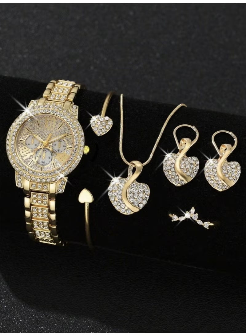 GIFT 6 Pcs Luxury Women’S Quartz Watch & Bracelet Set - Image 5
